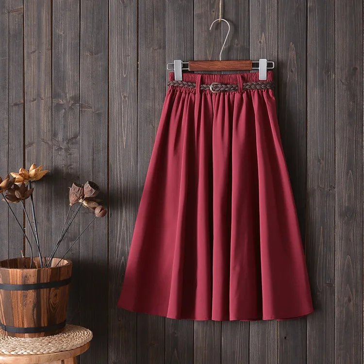 Jupe taille haute d'été avec ceinture Jupe taille haute d'été avec ceinture