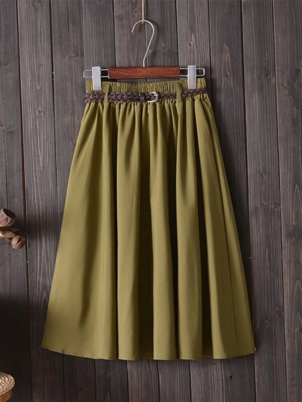 Jupe taille haute d'été avec ceinture – Image 4