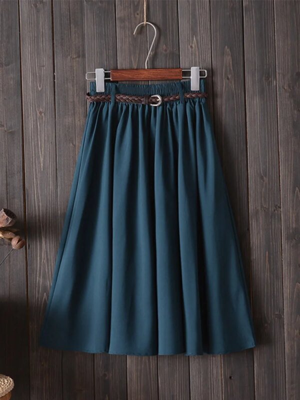 Jupe taille haute d'été avec ceinture – Image 3