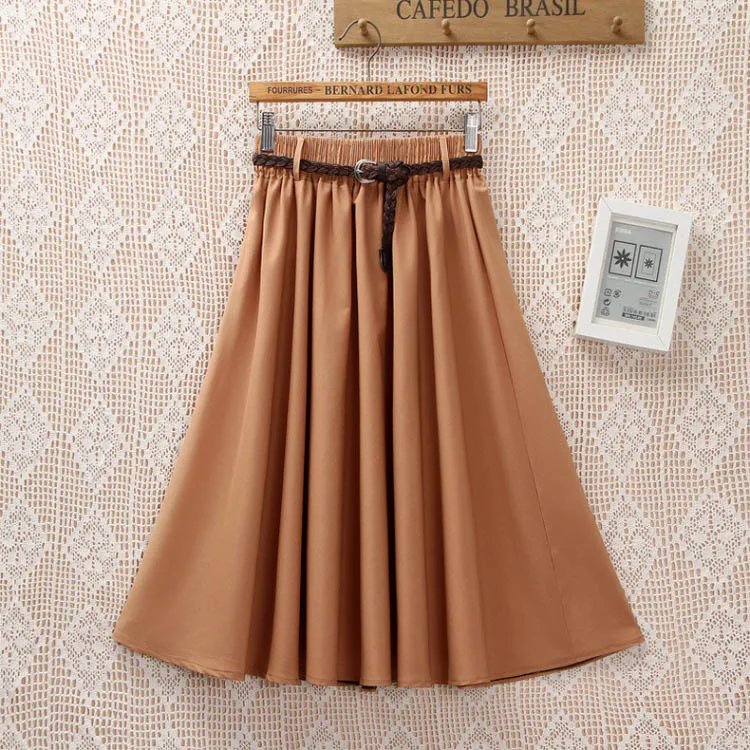 Jupe taille haute d'été avec ceinture Jupe taille haute d'été avec ceinture