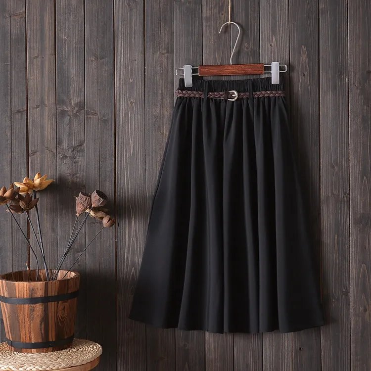 Jupe taille haute d'été avec ceinture Jupe taille haute d'été avec ceinture