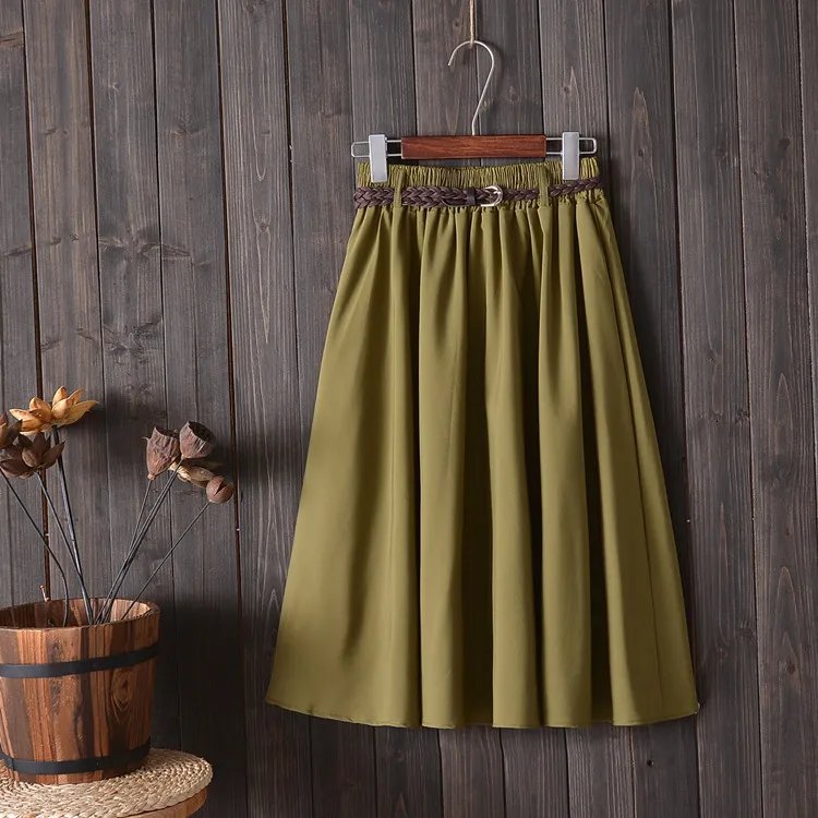 Jupe taille haute d'été avec ceinture Jupe taille haute d'été avec ceinture