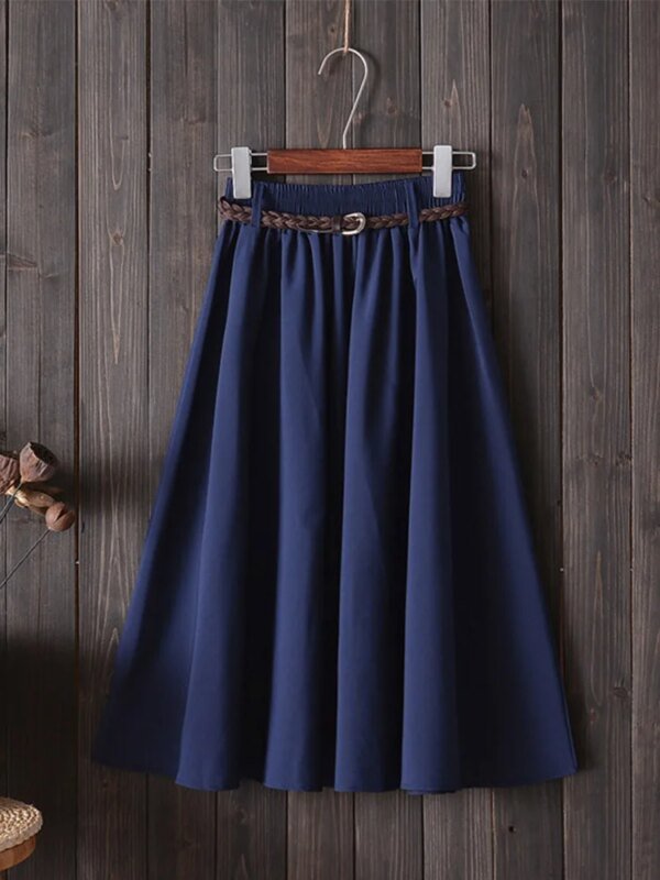 Jupe taille haute d'été avec ceinture – Image 2