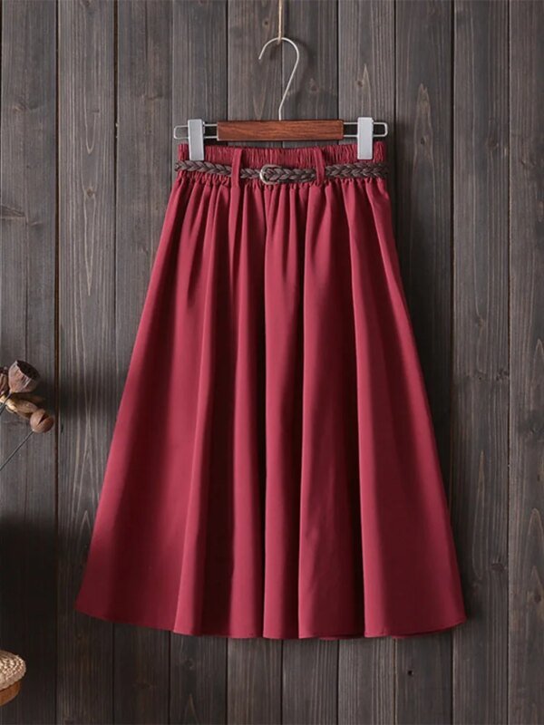 Jupe taille haute d'été avec ceinture