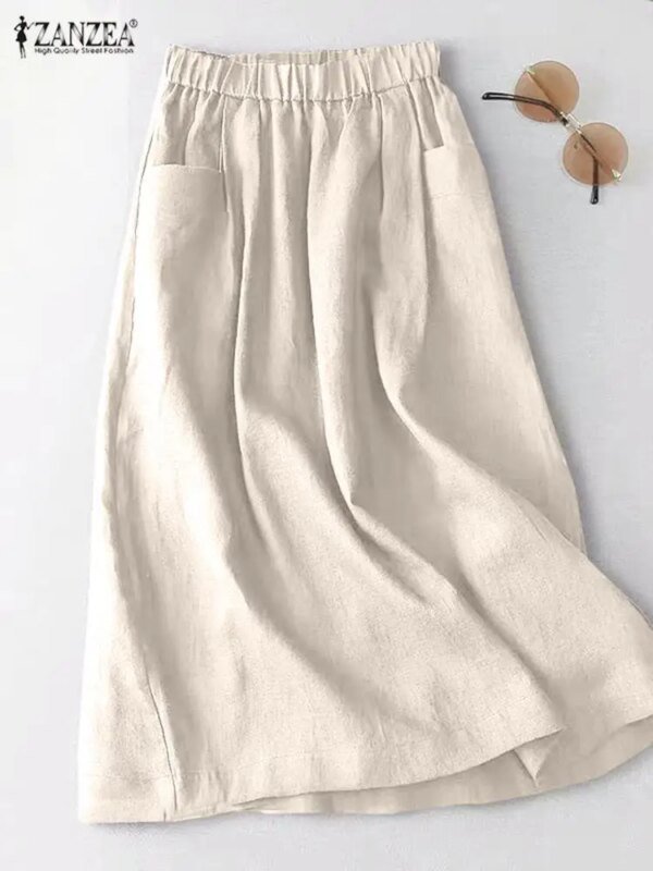 Jupe en coton taille élastique