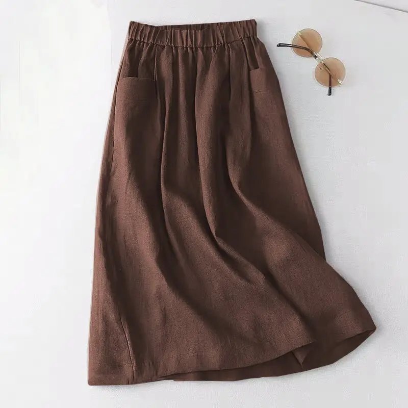 Jupe en coton taille élastique