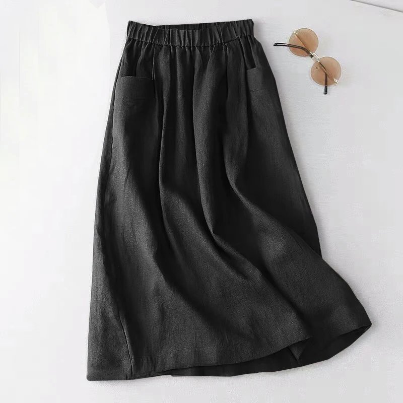 Jupe en coton taille élastique