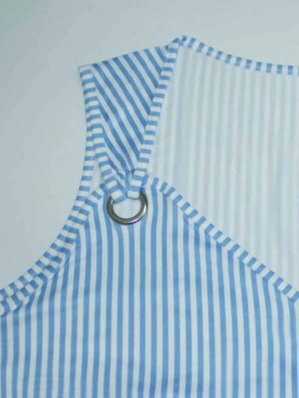 Robe d'été rayée bleue et blanche grande taille – Image 5