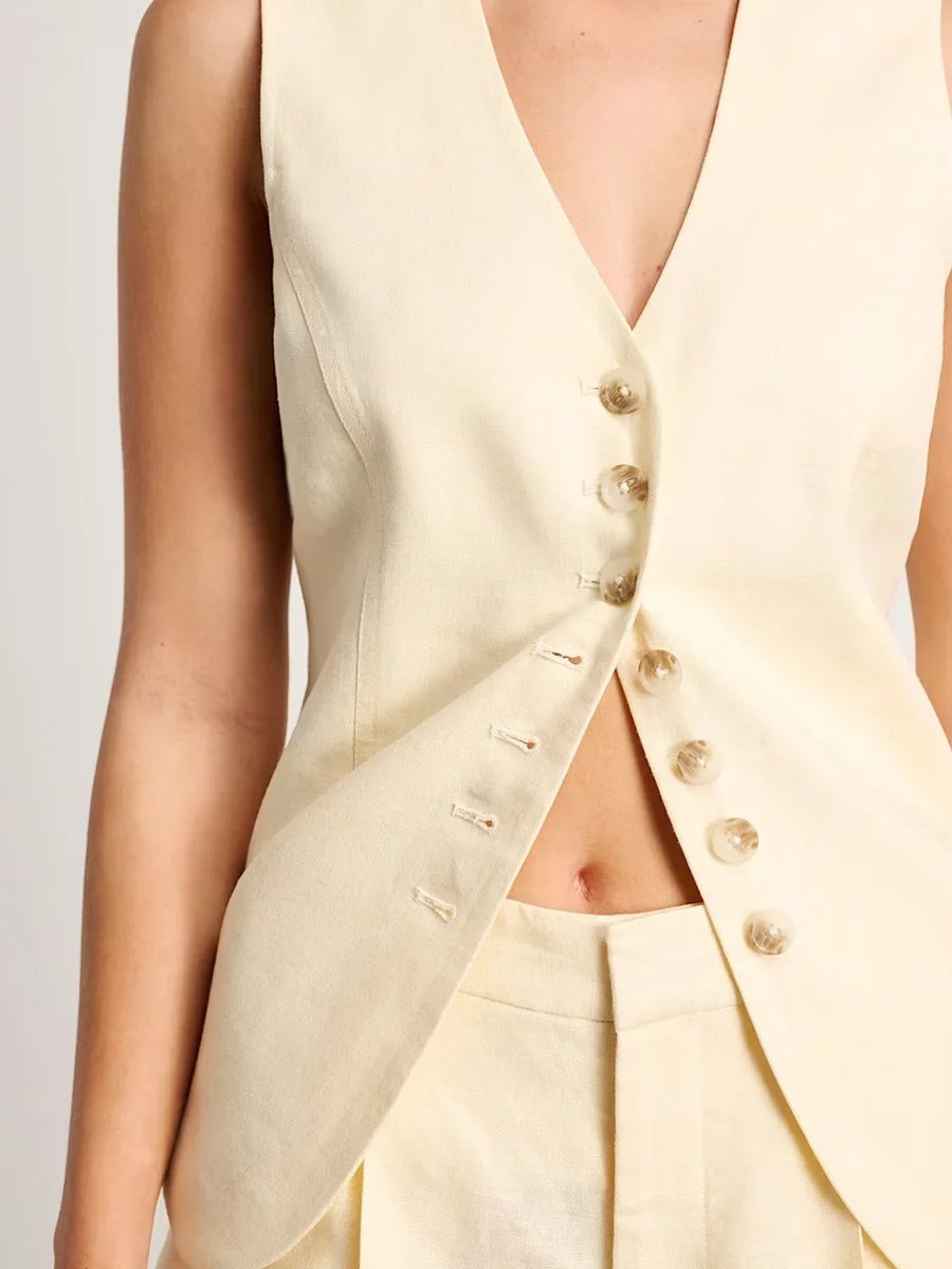 Gilet et short élégant en coton et lin