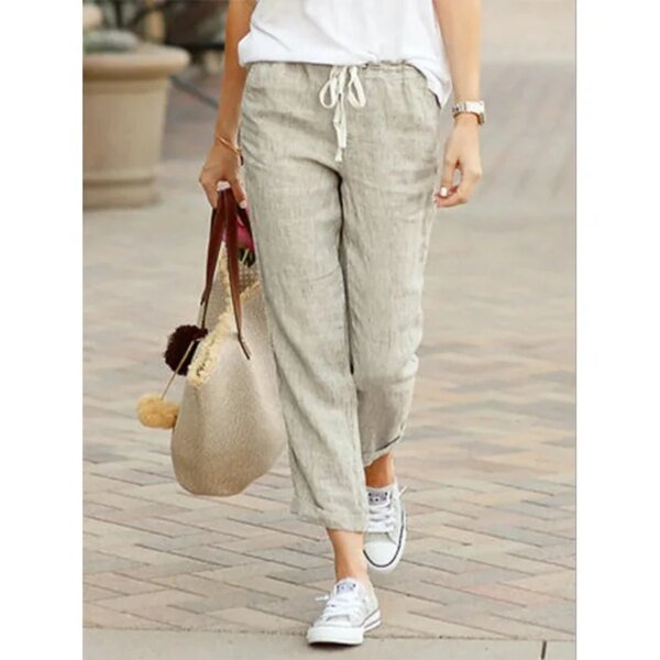 Pantalon en coton décontracté et élégant