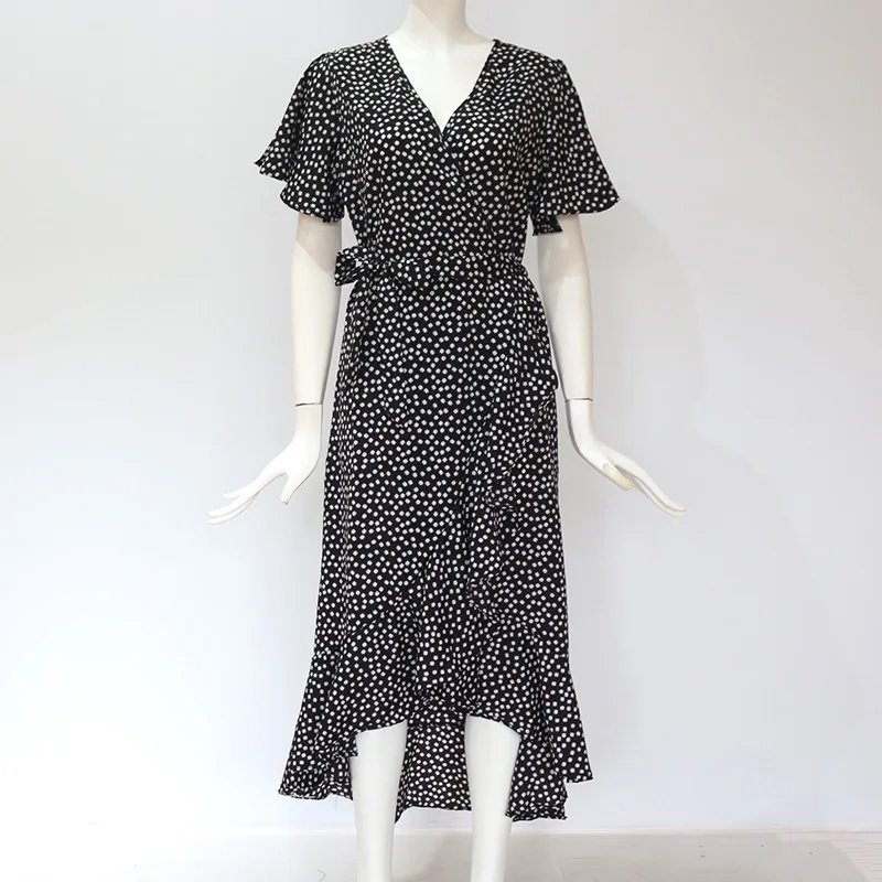Robe longue imprimé floral avec fente