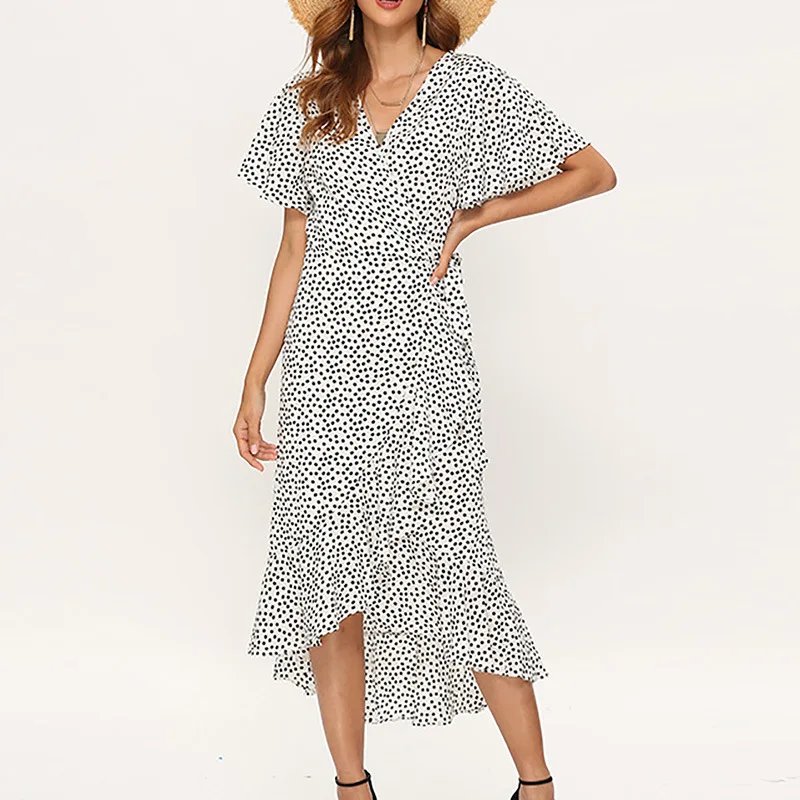 Robe longue imprimé floral avec fente