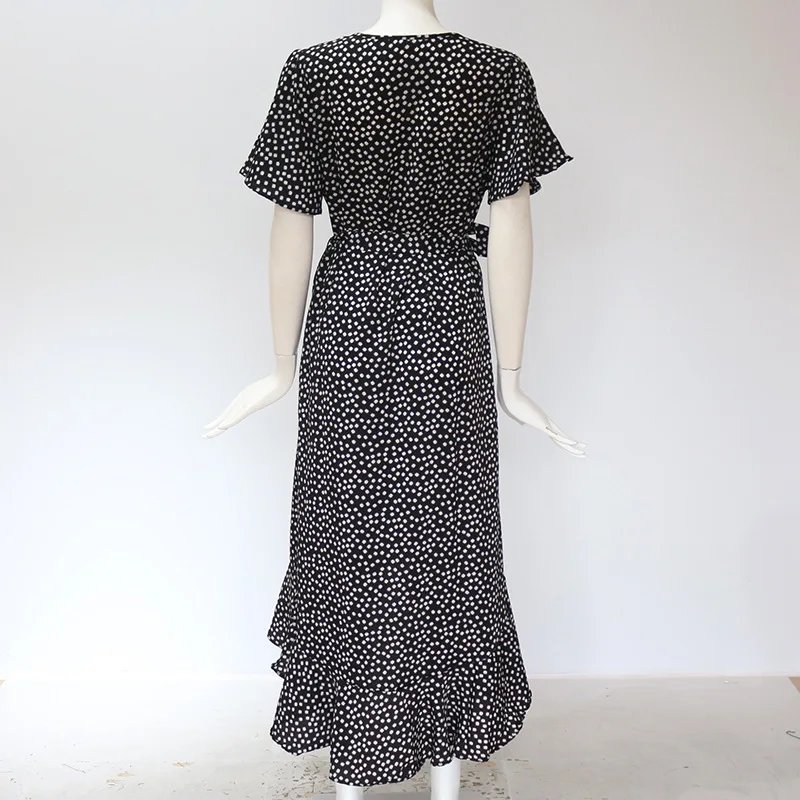 Robe longue imprimé floral avec fente