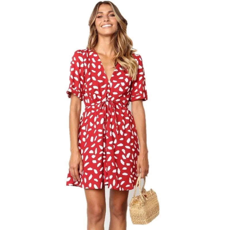 Robe imprimé avec bouton Robe imprimé avec bouton