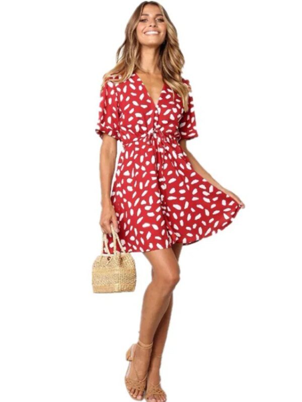 Robe imprimé avec bouton – Image 5