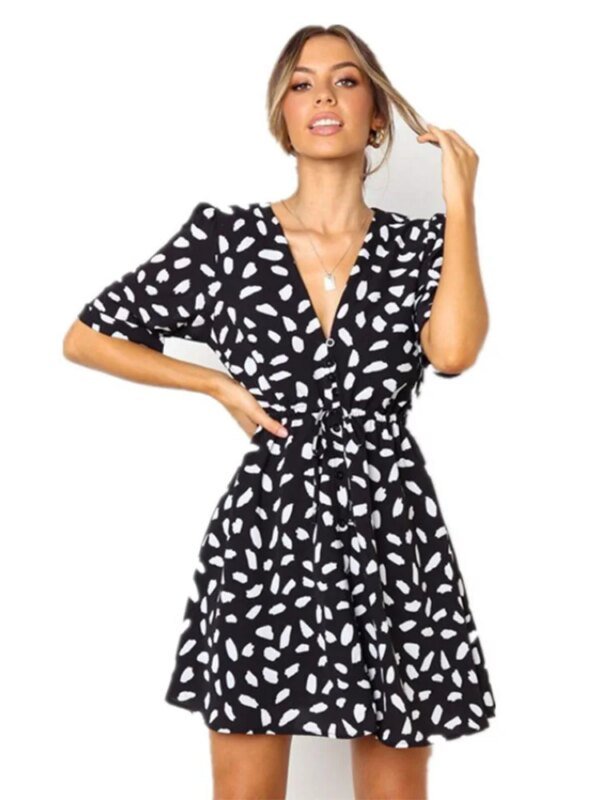 Robe imprimé avec bouton – Image 4