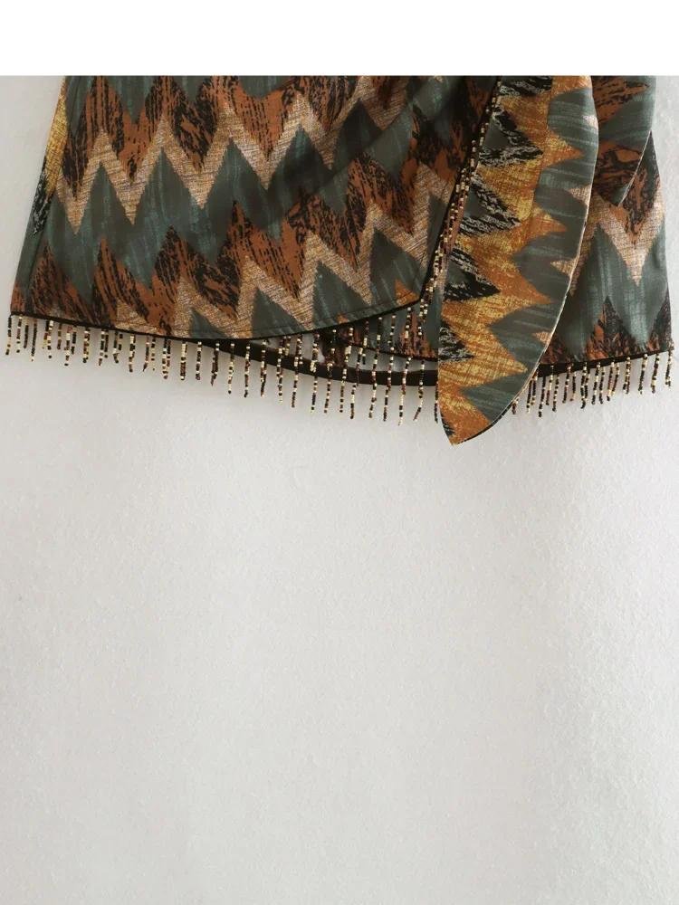 Robe avec imprimé géométrique noué