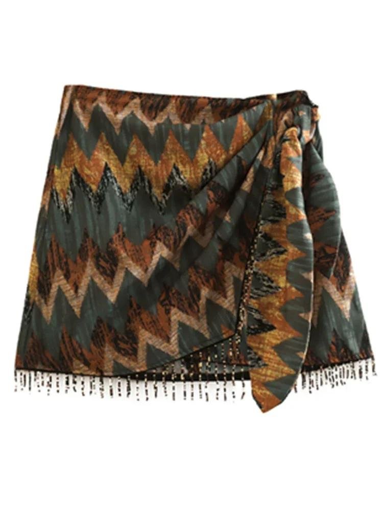 Robe avec imprimé géométrique noué