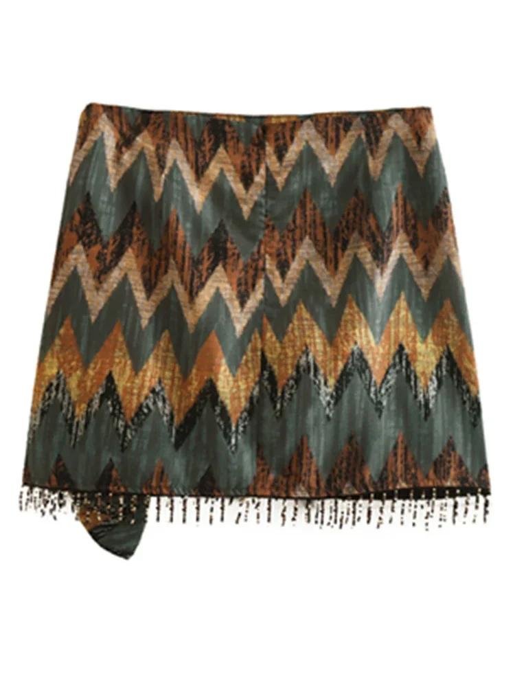 Robe avec imprimé géométrique noué