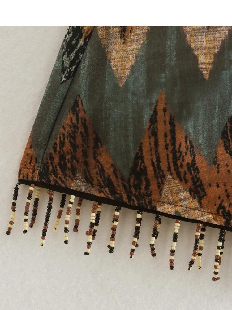 Robe avec imprimé géométrique noué