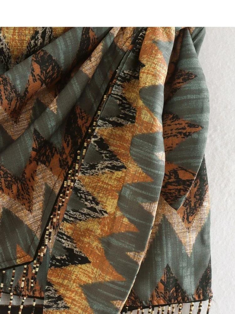 Robe avec imprimé géométrique noué