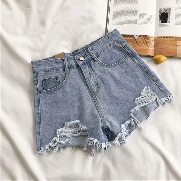 Short en jean déchiré taille haute – Image 5