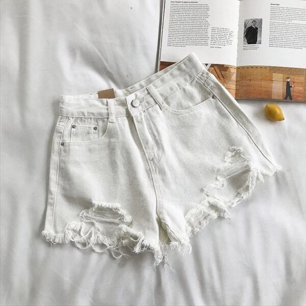 Short en jean déchiré taille haute – Image 4