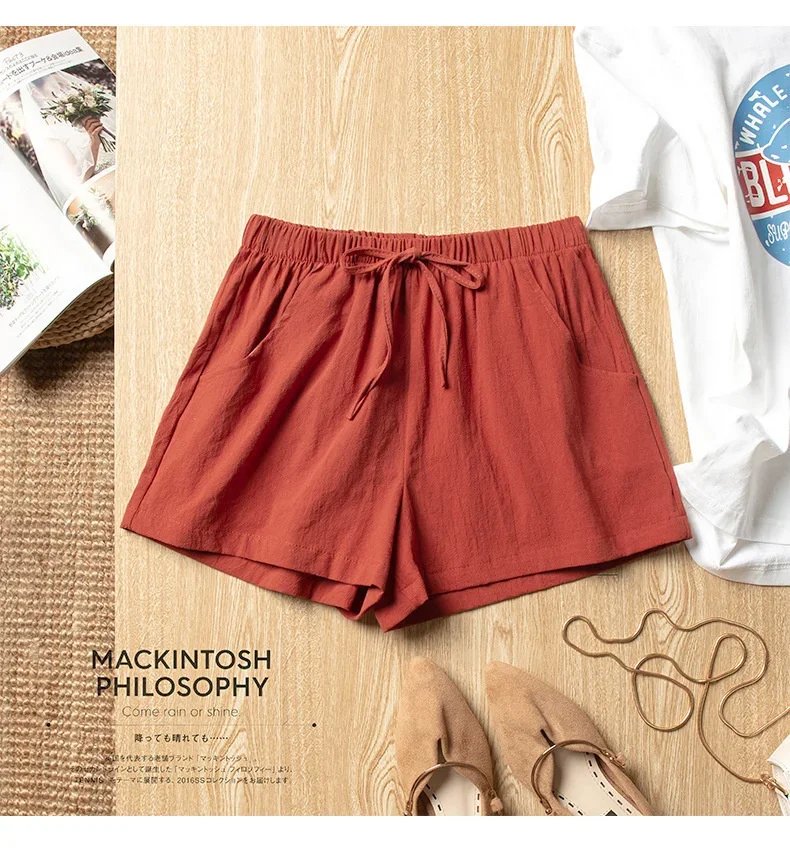 Short en lin et coton
