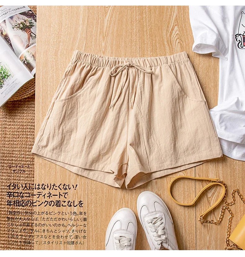 Short en lin et coton