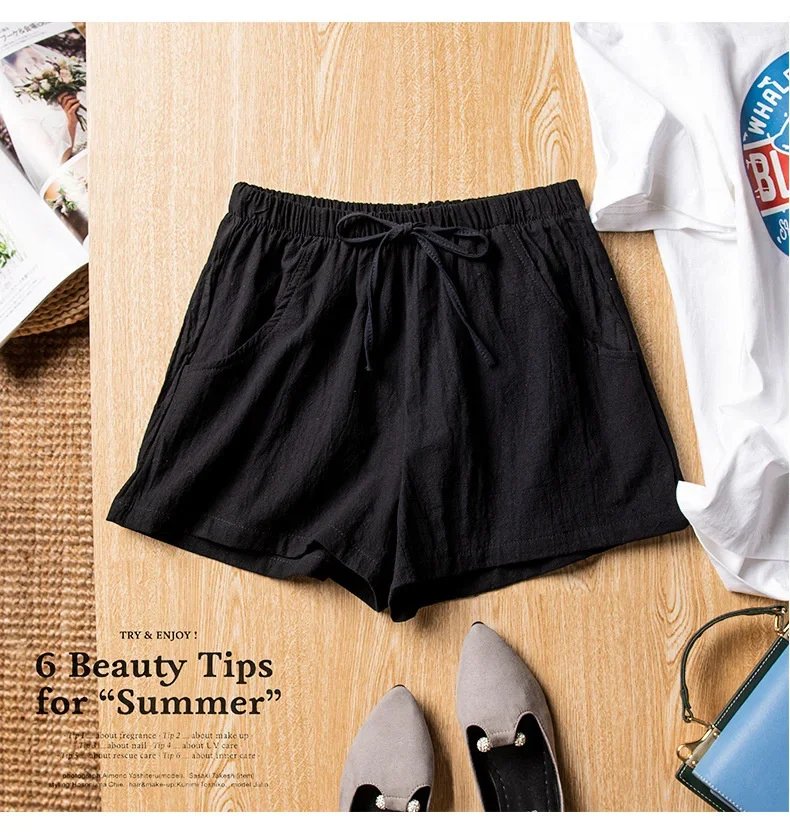 Short en lin et coton