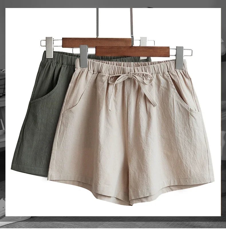Short en lin et coton