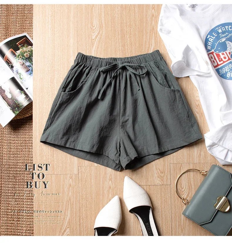 Short en lin et coton