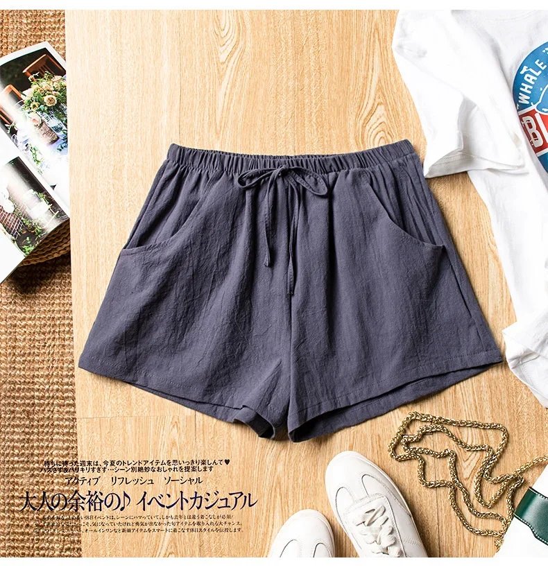 Short en lin et coton