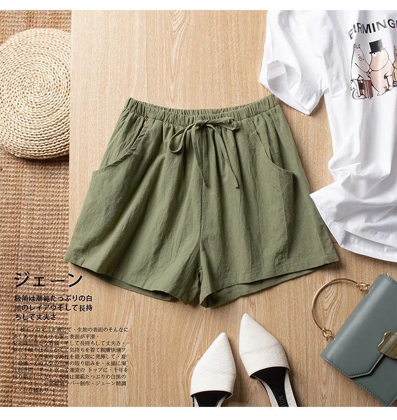 Short en lin et coton