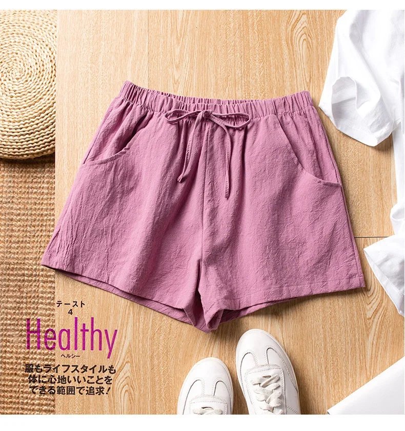 Short en lin et coton