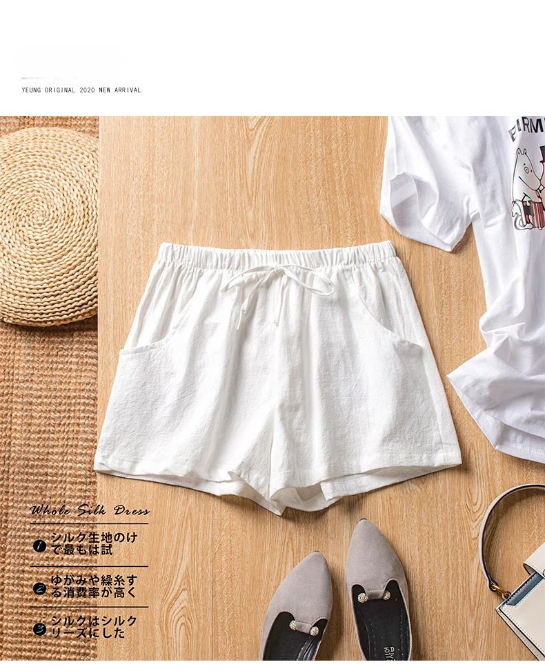 Short en lin et coton