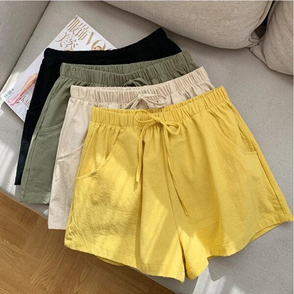 Short en lin et coton