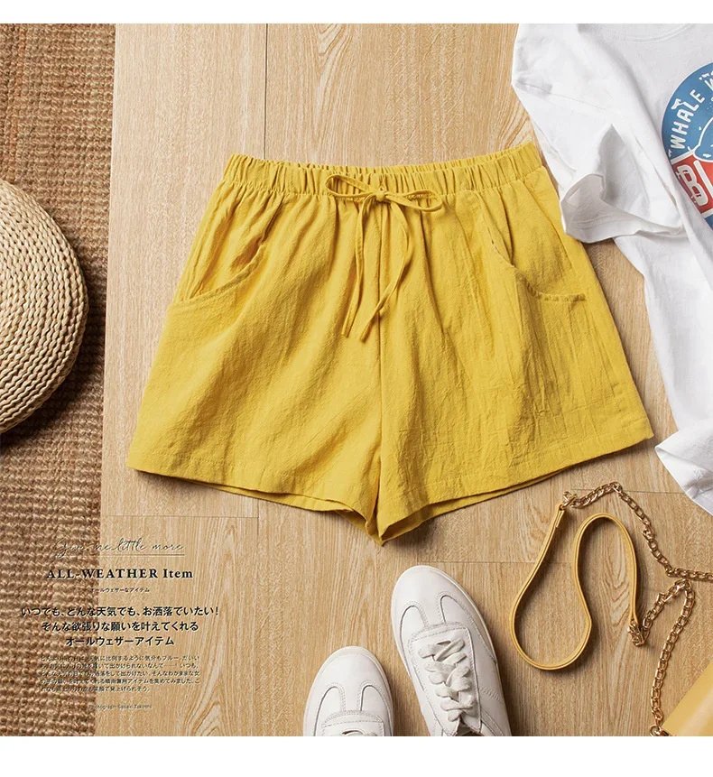 Short en lin et coton