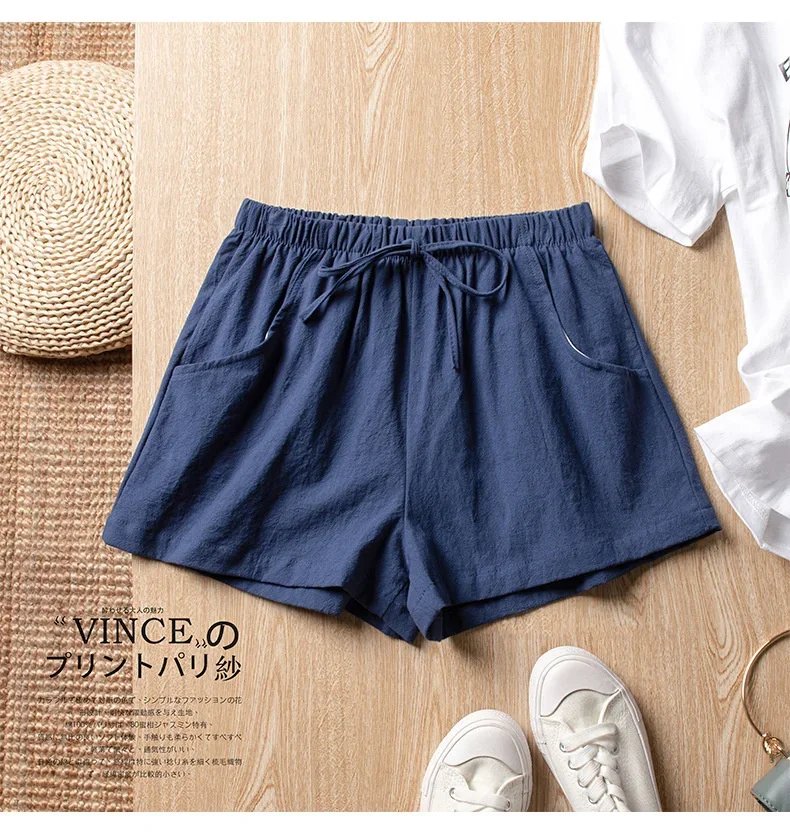 Short en lin et coton