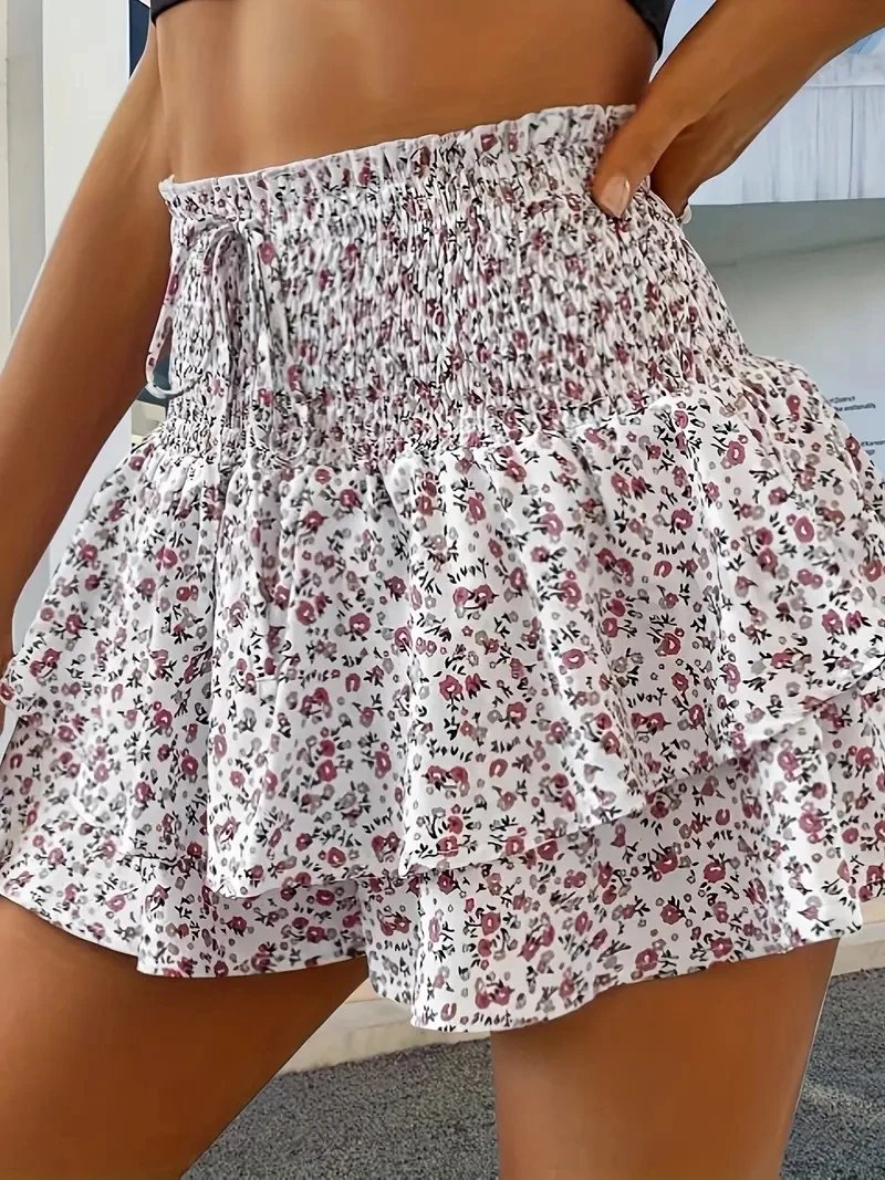 Short a volants imprimé floral