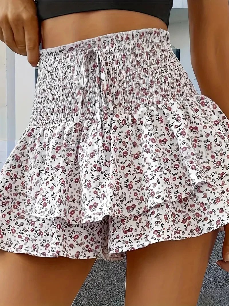 Short a volants imprimé floral