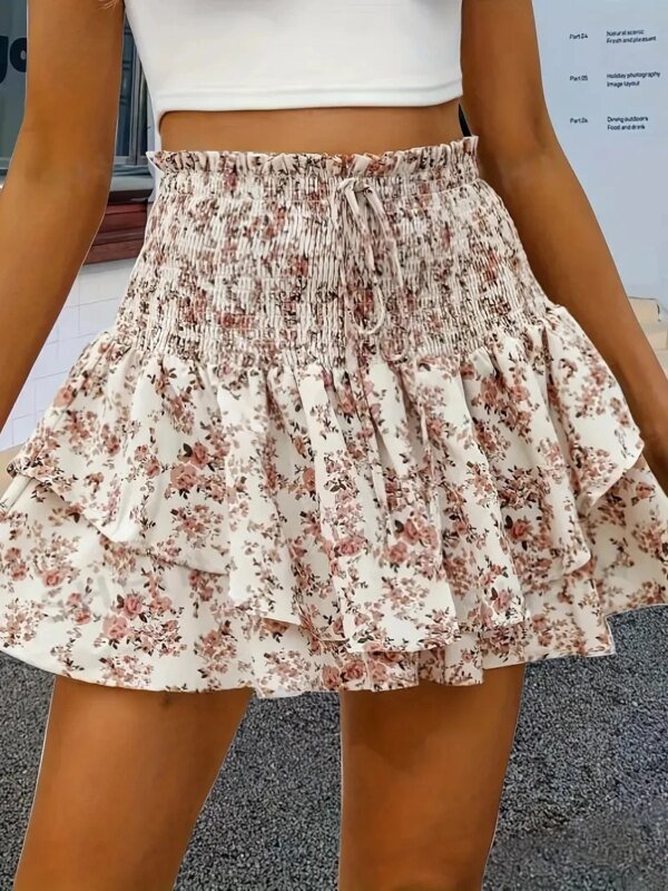 Short a volants imprimé floral – Image 6