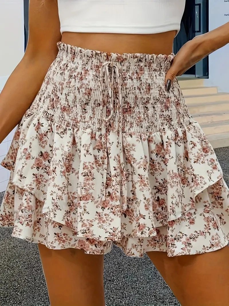 Short a volants imprimé floral