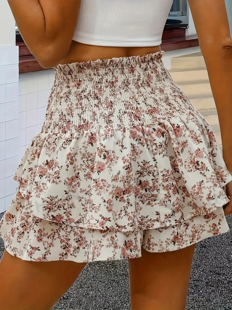 Short a volants imprimé floral