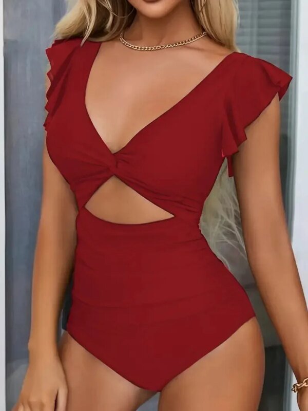 Maillot de bain une pièce décolleté en V – Image 4