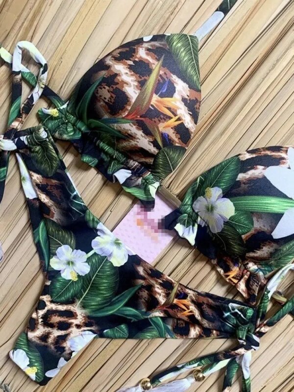 Maillots de bain échancré imprimé coloré – Image 4