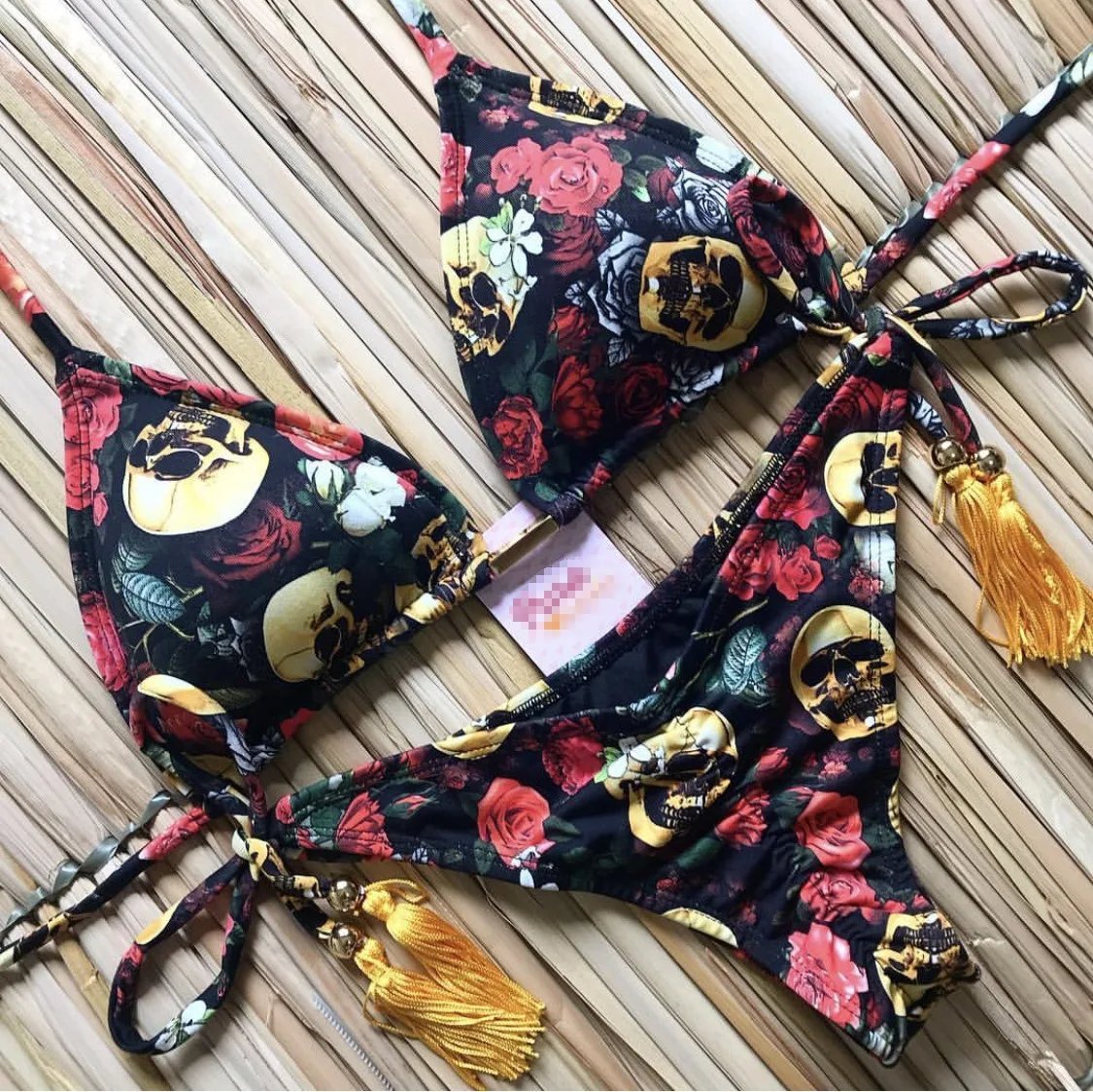 Maillots de bain échancré imprimé coloré