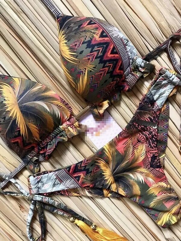 Maillots de bain échancré imprimé coloré – Image 5