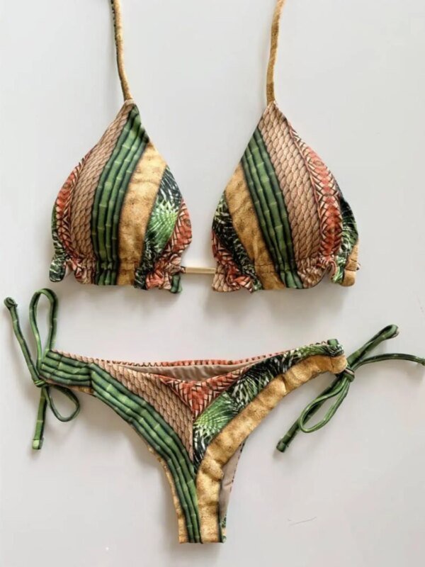 Maillots de bain échancré imprimé coloré – Image 3