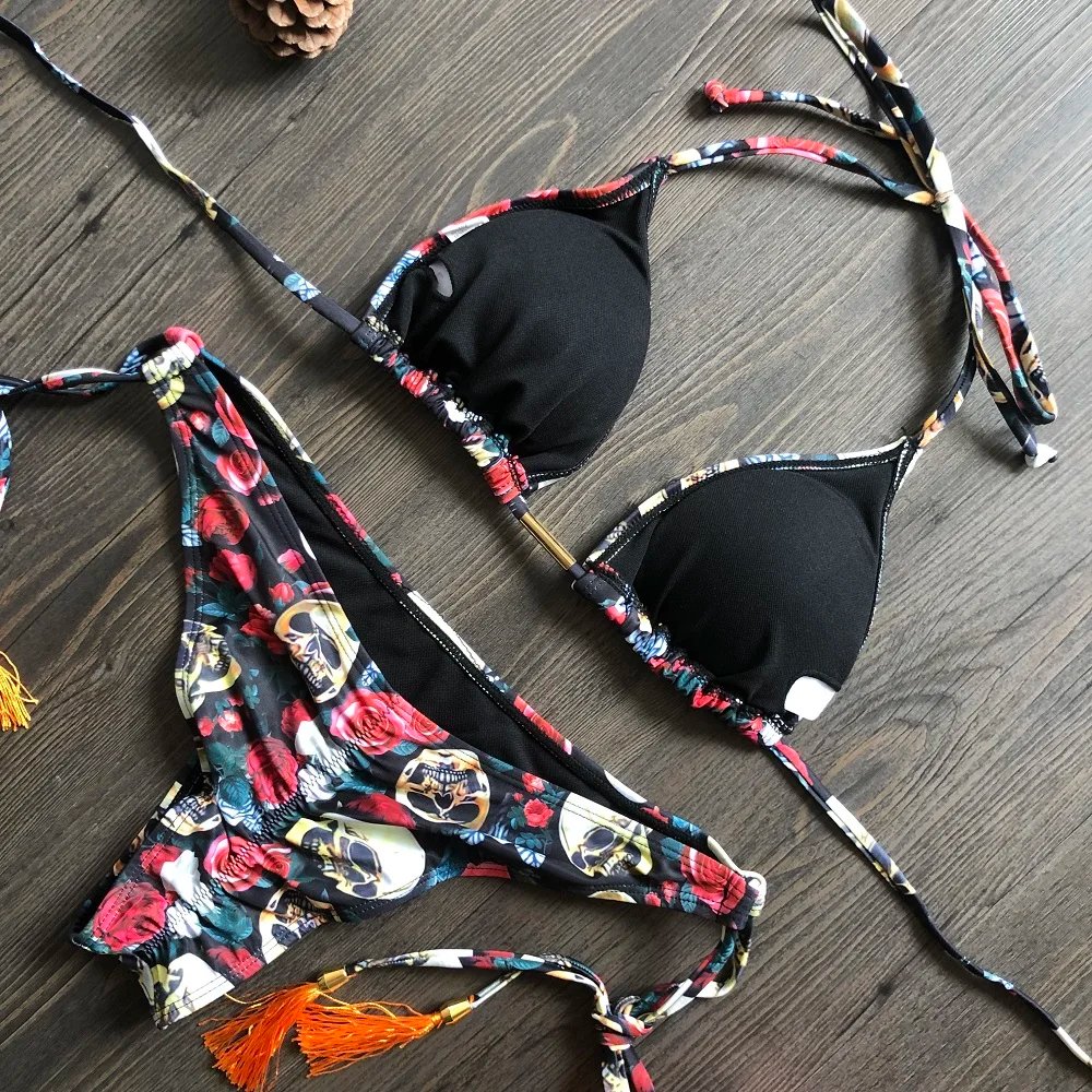Maillots de bain échancré imprimé coloré
